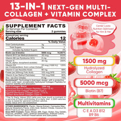 LILICARE hydrolyzed collagen gummies close-up showing multi-collagen blend for skin and hair