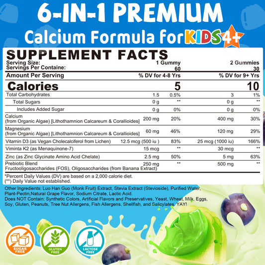 LILICARE gummies with D3 and K2 promote calcium use and healthy teeth.