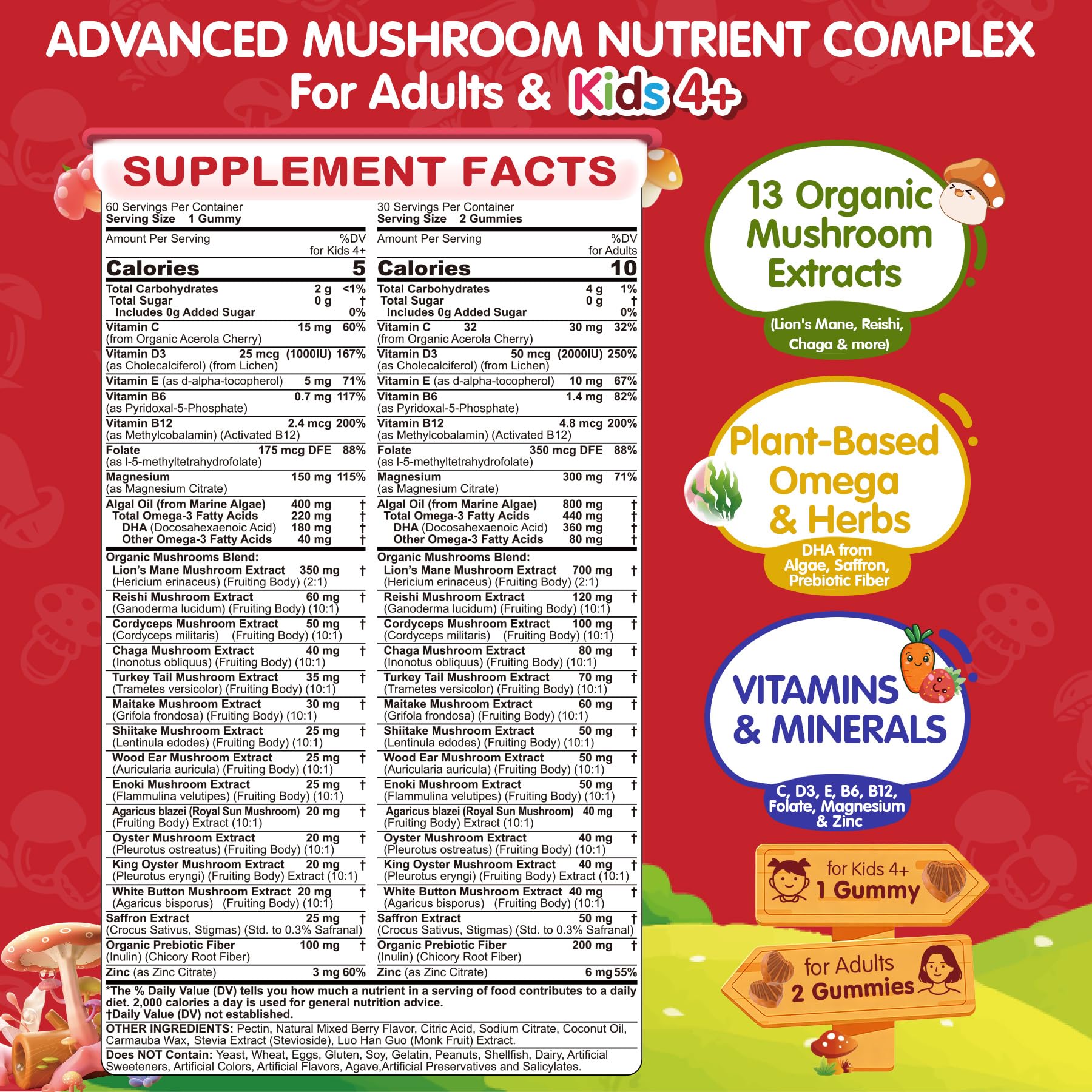 LILICARE kids-focus gummies image emphasizes daily support for concentration and learning