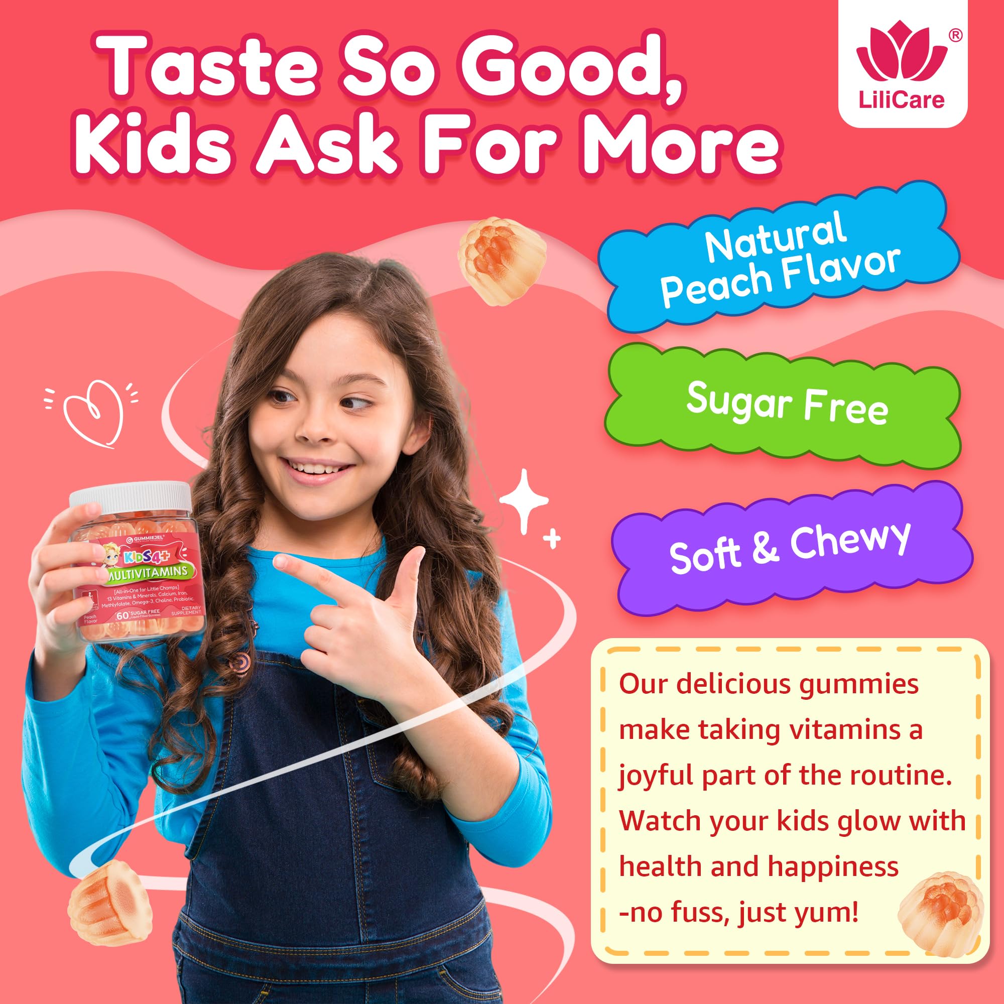 Bottle designed for kids ages 4 to 12 for daily nutrition.