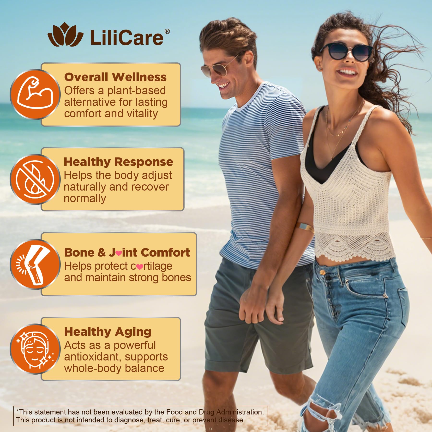 LILICARE Liposomal Turmeric Chews packaging box arranged for compact travel use.