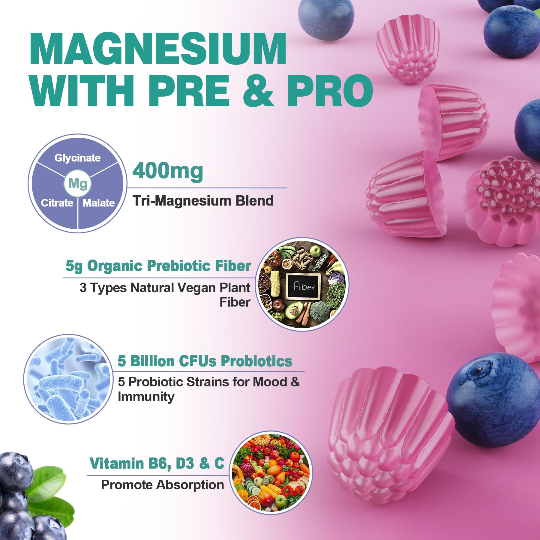 LILICARE label highlights 400 mg magnesium per serving