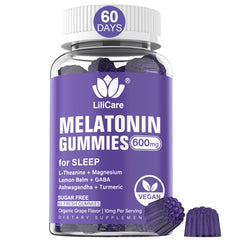 LILICARE Melatonin Gummies 60ct bottle for a calming nighttime routine.