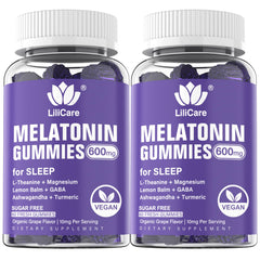 LILICARE Melatonin gummies bottle showing convenient nightly support.