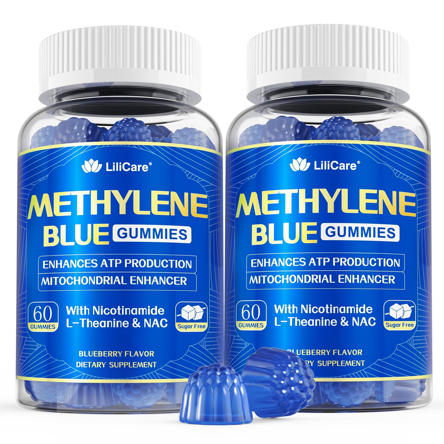 LILICARE Methylene Blue Gummies bottle supports focused energy and mental clarity.