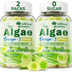 LILICARE Omega-3 gummies bottle with algae oil for brain and eye support