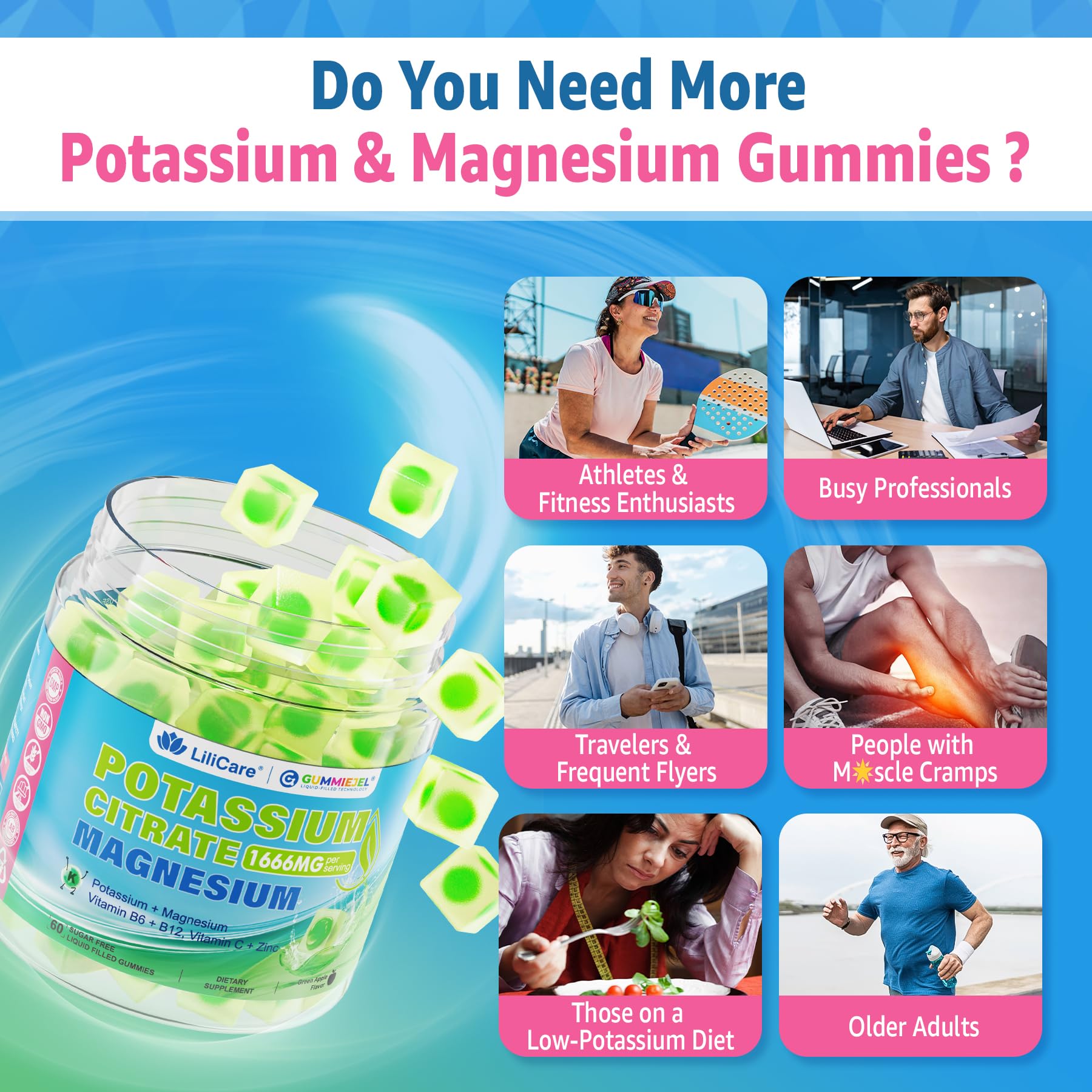 LILICARE gummies packaging emphasizing vegan-friendly formulation and clean ingredients.