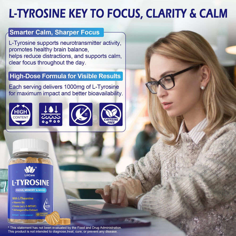 LILICARE Tyrosine blueberry-flavor gummy close-up