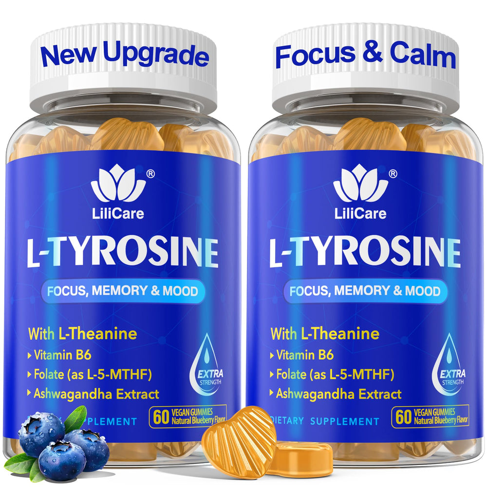 LILICARE Tyrosine Calm & Focus gummies bottle for daily calm focus