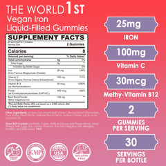 LILICARE bottle side with supplement details for daily iron support