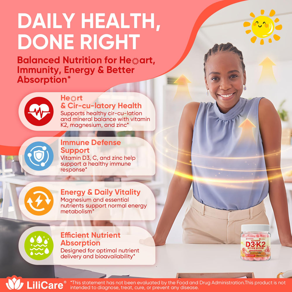 LILICARE vitamin C and zinc for immune support shown on label