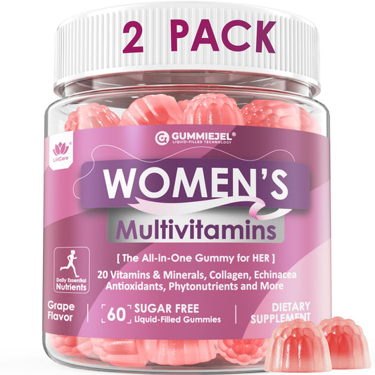 LILICARE bottle close-up shows easy daily gummy support for busy women