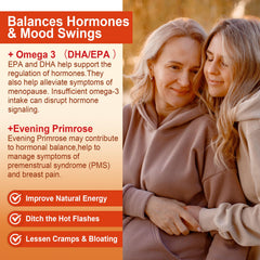 Omega-3 visual emphasizing potential brain and hormone balance benefits