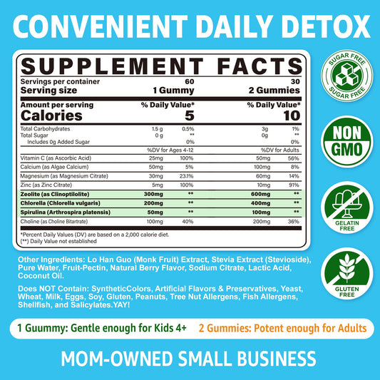 Close-up of LILICARE Zeolite Detox gummies highlighting digestive balance potential.