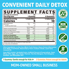 Close-up of LILICARE Zeolite Detox gummies highlighting digestive balance potential.