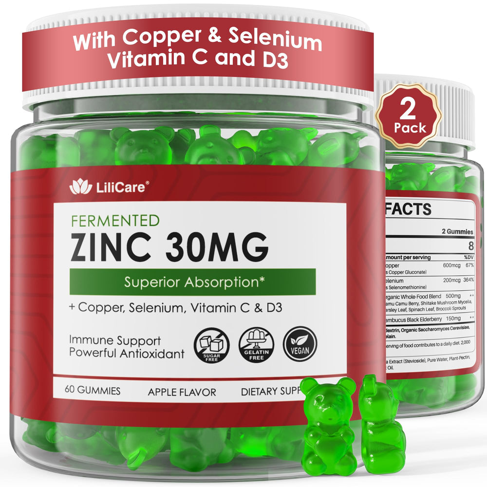 LILICARE Zinc Gummies bottle for convenient daily immune support