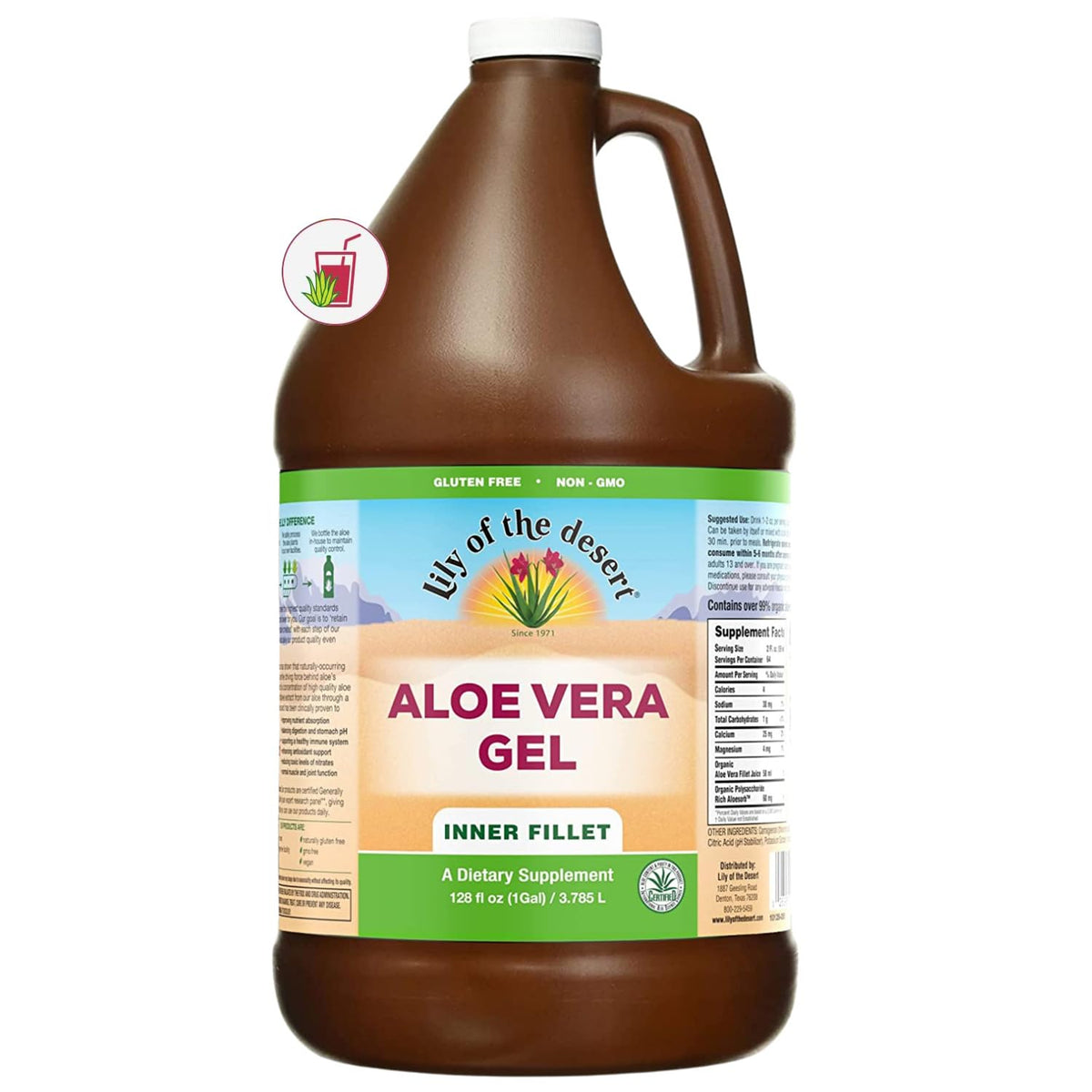 Lily Of The Desert Aloe bottle for daily gut-friendly hydration.