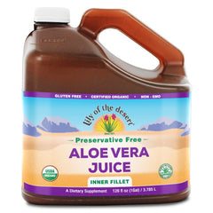 Lily of the Desert Aloe Vera Juice bottle front promotes natural wellness