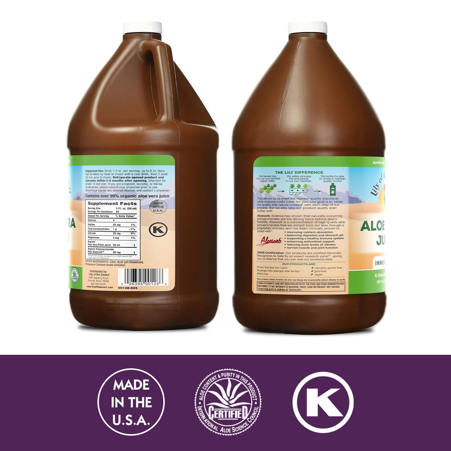 Lily of the Desert bio-active aloe juice highlighting nutrient-rich formula