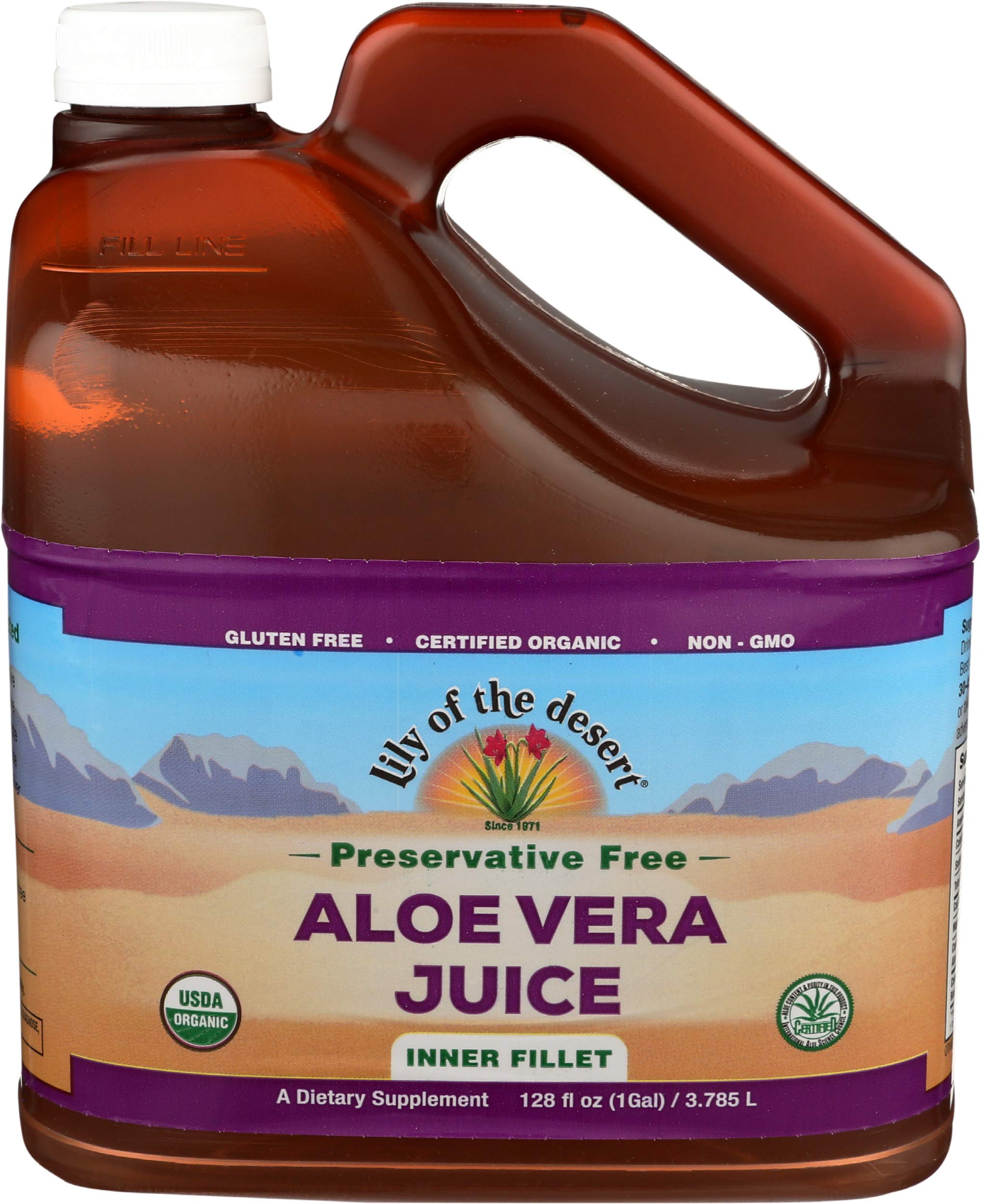Lily Of The Desert Preservative Free Aloe Vera 1 Gal bottle for pure skincare prep