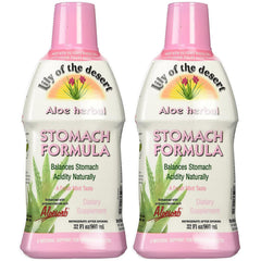 Lily Of The Desert Stomach Formula bottle pour shows easy dosing for daily digestive support.