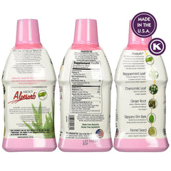 Lily Of The Desert Stomach Formula label closeup with ingredients and wellness focus.