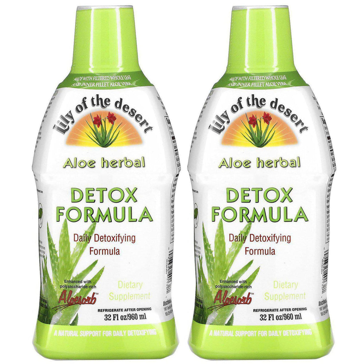 Lily of the Desert Detox Formula 32 oz bottle for daily wellness routine