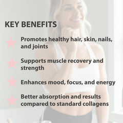 Lily's Lab Collagen Tri-Glow ingredients panel highlighting L-tryptophan and vitamin C.