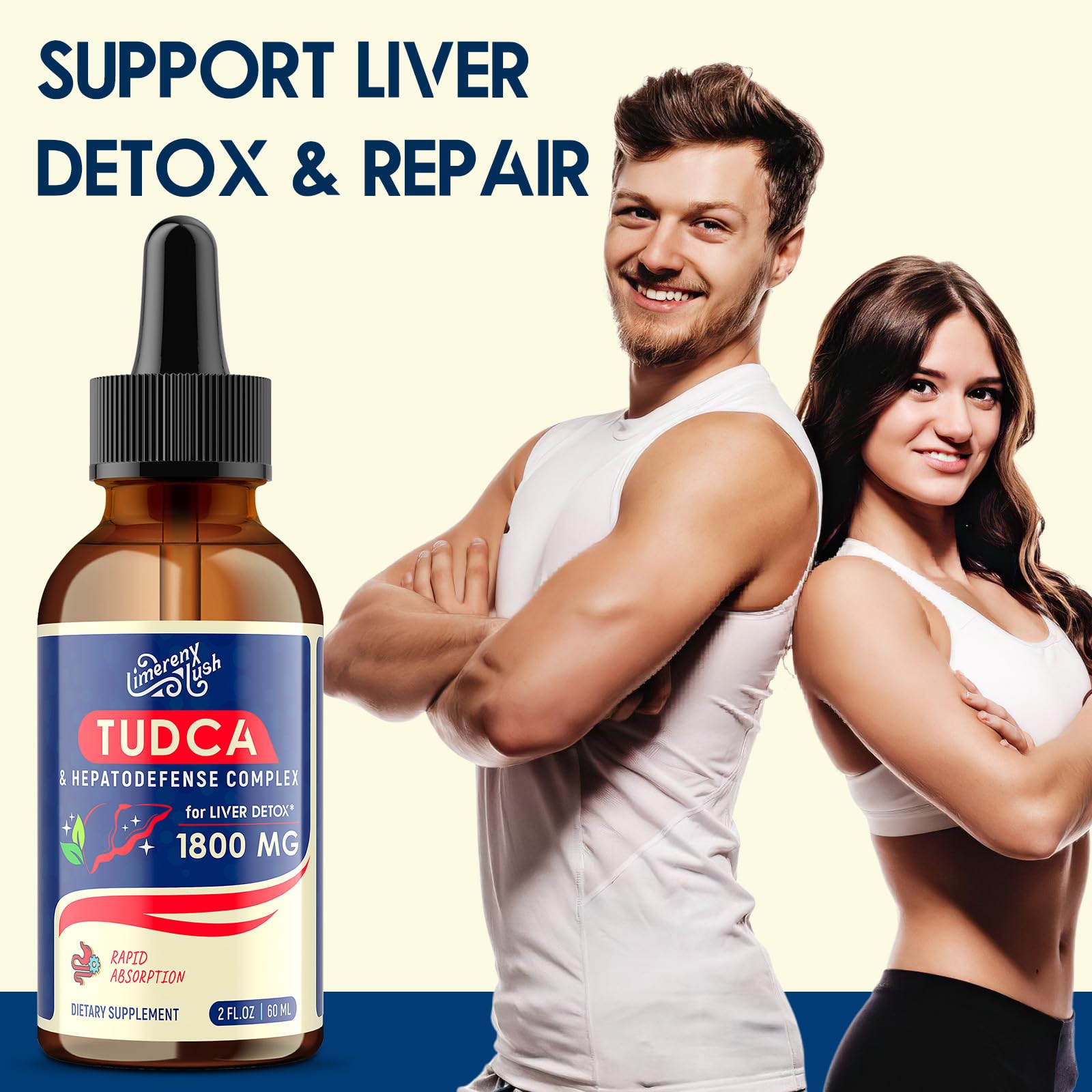 Limerenxlush TUDCA drops bottle sugar-free for diet-conscious users