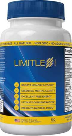 Limitless Fitness Limitless Health bottle for daily brain support.
