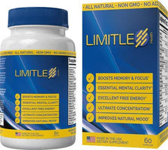 Limitless Health label highlighting vitamins and minerals for cognitive wellness.