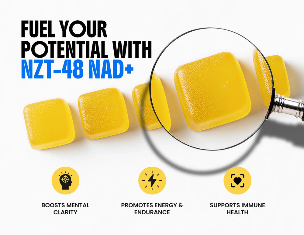 LIMITLESS X NZT-48 NAD+ gummies close-up mango flavor sparks routine motivation.