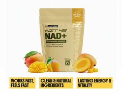 LIMITLESS X NZT-48 NAD+ gummies ingredients close-up for transparency.