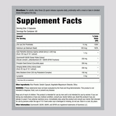 Lindberg Prostate Supplement capsules close-up, highlighting saw palmetto and pumpkin seed extracts.