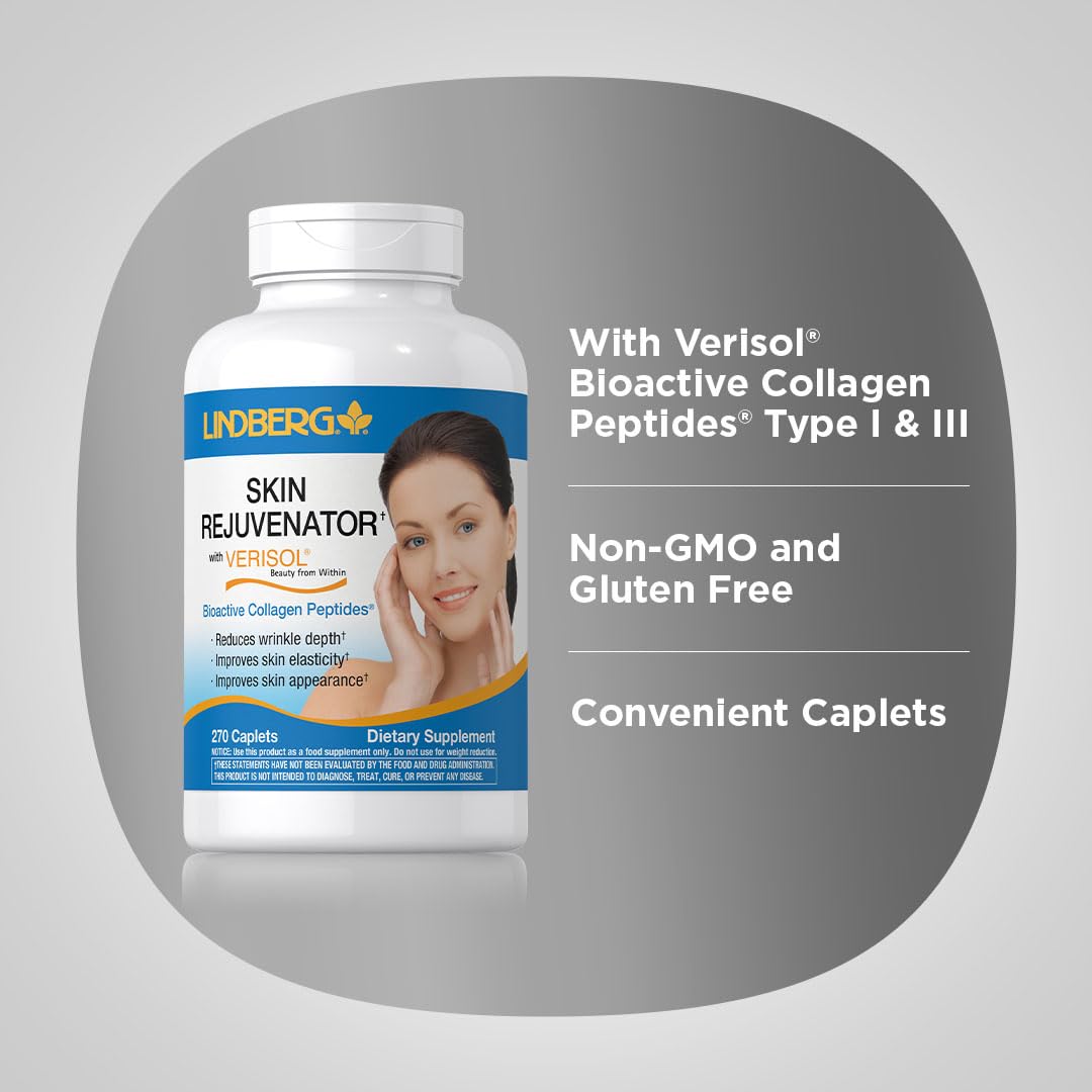 Lindberg Skin Rejuvenator tablets pour illustrating easy daily dosage.