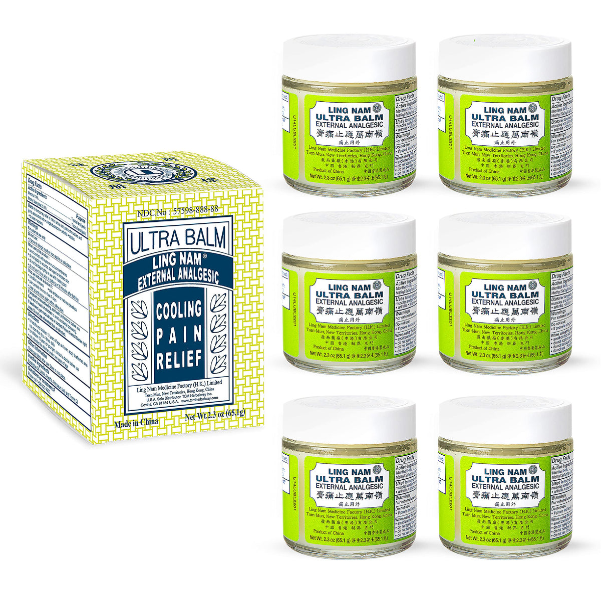 Ling Nam Ultra Balm bottle pour offering cooling relief for minor muscle discomfort