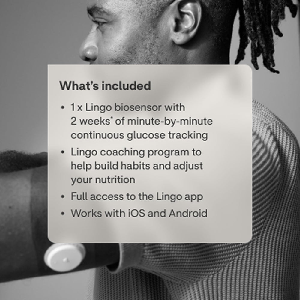 Lingo 24/7 glucose tracking on a smartphone screen