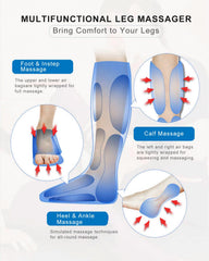 LINGTENG air compression leg massager control panel shows three modes and intensities for customizable comfort.