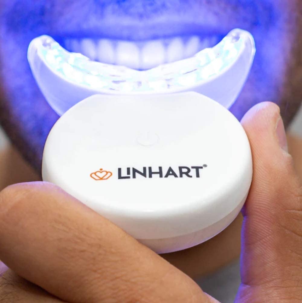 LINHART at-home whitening process setup with guide and light