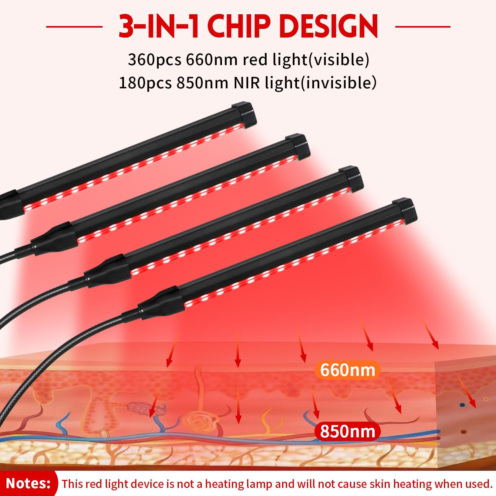 Linidcoud portable red light therapy lamp for home use