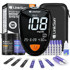 LinkSun M26-K glucose/ketone meter with strips for quick home testing