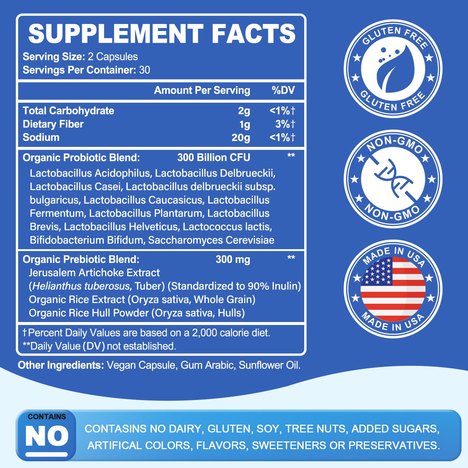 Linkvibe bottle highlights 12 probiotic strains for gut health.