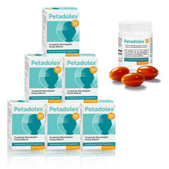Linpharma Petadolex 50mg bottle front showing clear labeling and quality assurance.