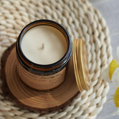 Liofeve candle wick close-up demonstrates even burn