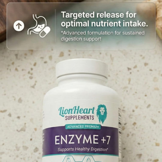 LionHeart Digestive Enzymes enteric-coated capsules for targeted release