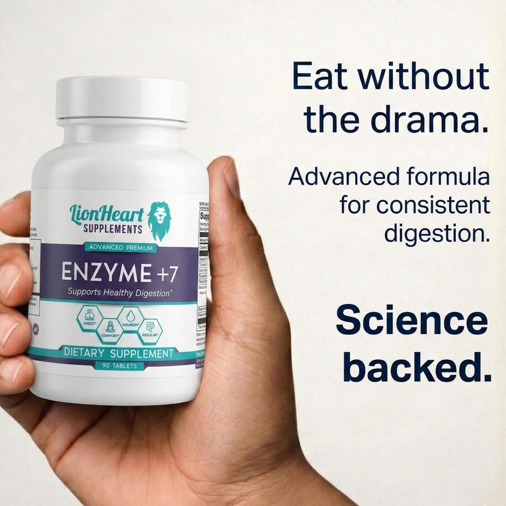 LionHeart Doctor-Formulated Digestive Supplement bottle indicates trusted support.