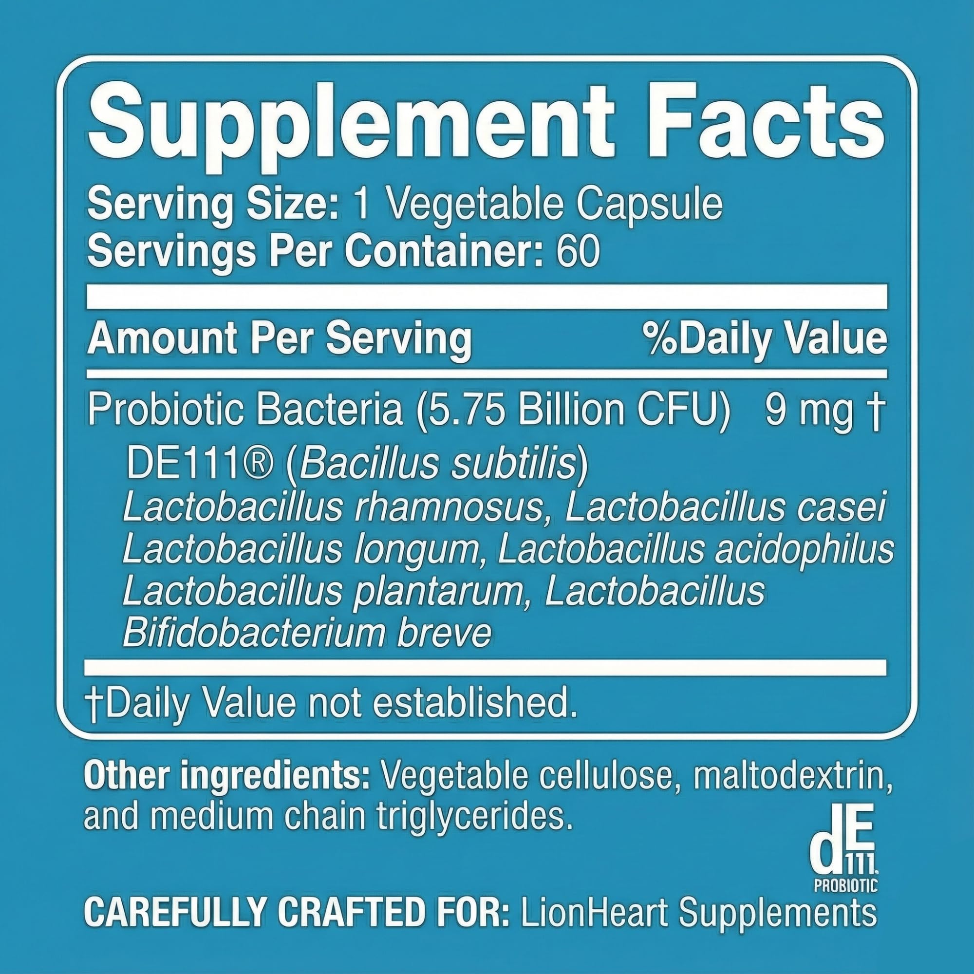 LionHeart Probiotics daily-use capsules suggest easy incorporation into routines.