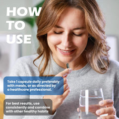 Open Liophy bottle showing 60 capsules for daily use