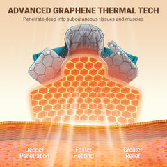 LIPHOME graphene-infused heating pad laid on back for broad, even coverage.