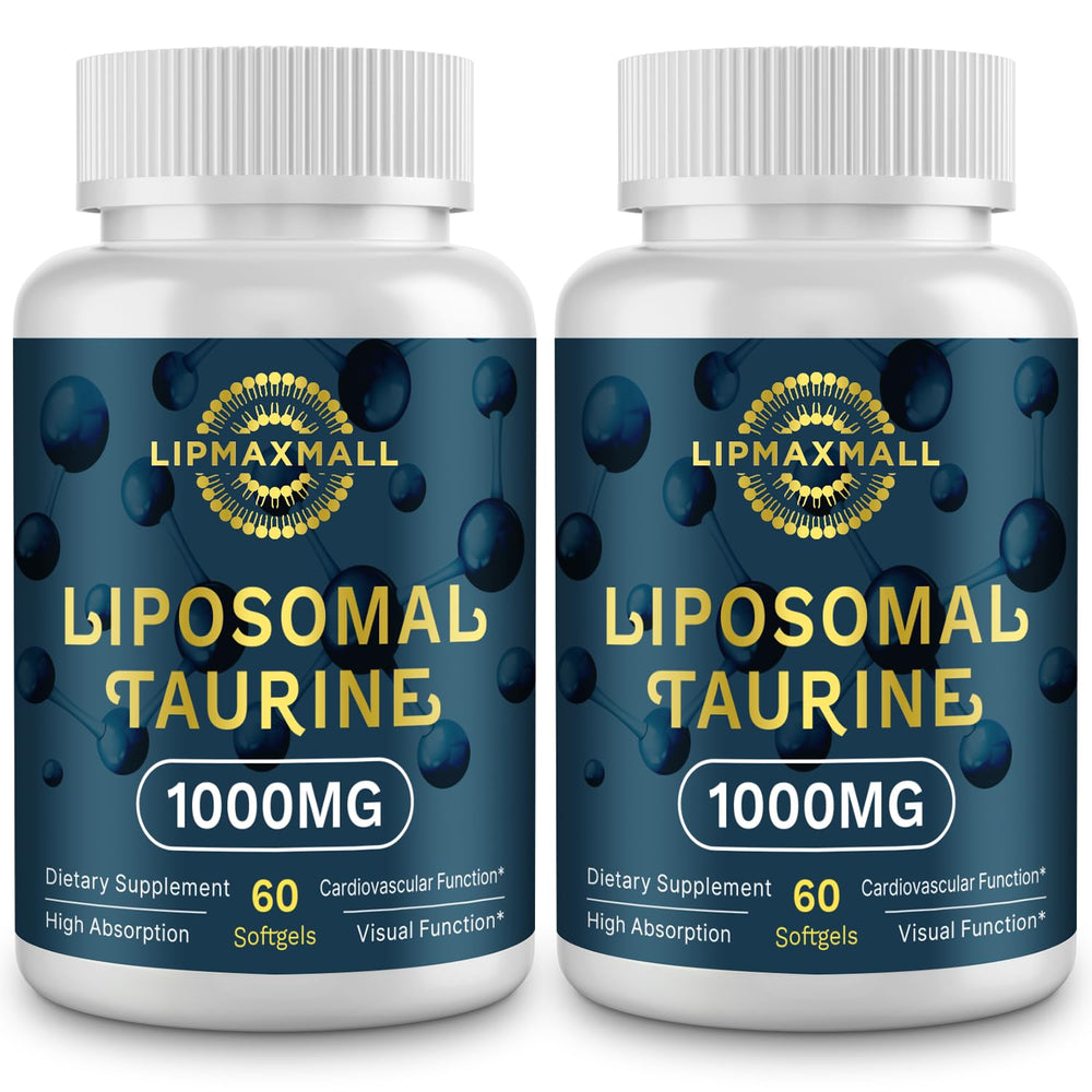 Lipmaxmall liposomal taurine 1000mg softgels bottle for daily heart and energy support